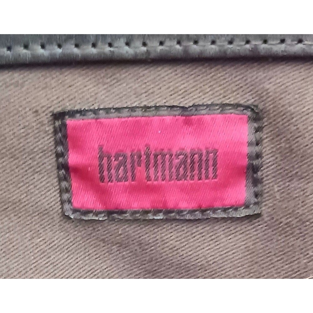 Hartman Luxe Collection Weekender Travel Bag Brown / Red Polka Dots Leather Trim - Picture 8 of 12